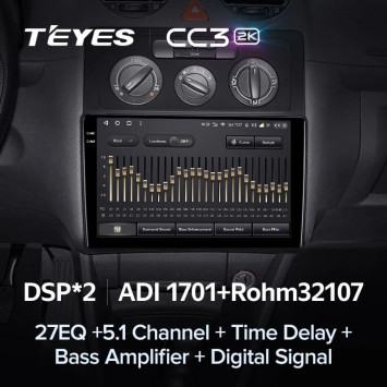 Штатная магнитола Teyes CC3 2K 4/64 Volkswagen Caddy 2K (2004-2010)