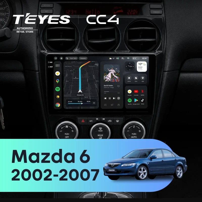 Штатная магнитола Teyes CC4 6/64 Mazda 6 GG (2002-2007)