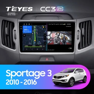 Штатная магнитола Teyes CC3 2K 6/128 Kia Sportage 3 SL (2010-2016) Тип-AB