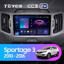 Штатная магнитола Teyes CC3 2K 6/128 Kia Sportage 3 SL (2010-2016) Тип-A
