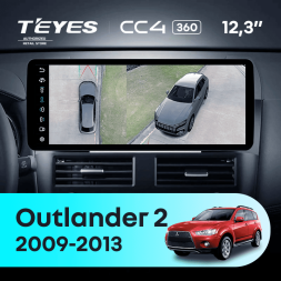 Штатная магнитола Teyes CC4 12.3" 360 6/64 Mitsubishi Outlander 2 CW0W (2009-2013) Тип-A