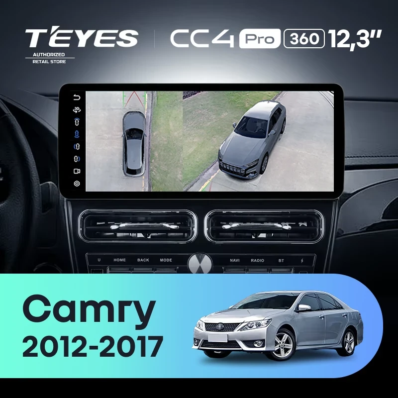 Штатная магнитола Teyes CC4 Pro 12.3" 360 12/256 Toyota Camry XV55 XV50 (2012-2017) F1