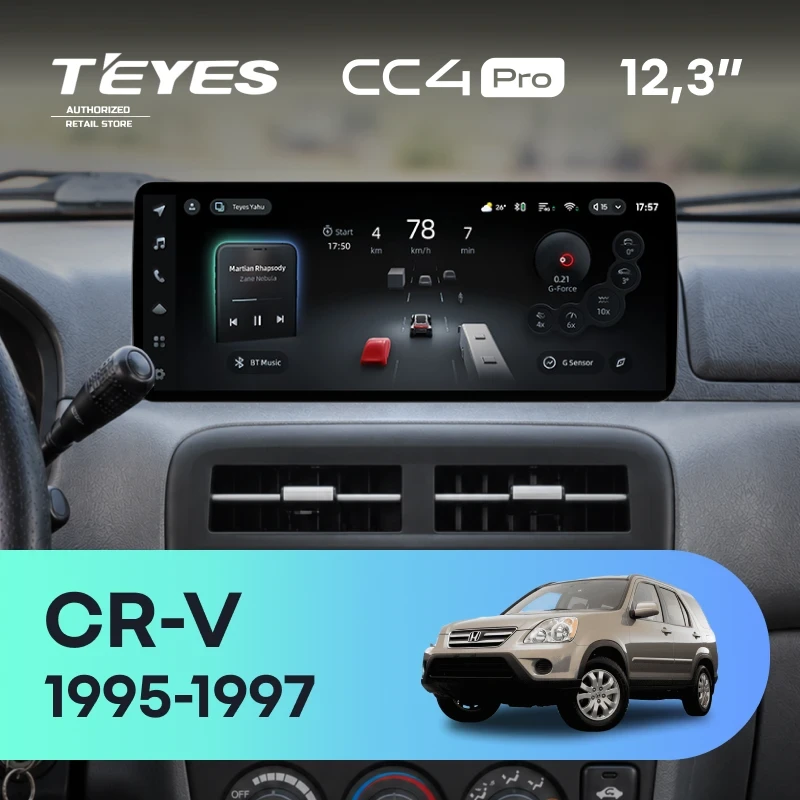 Штатная магнитола Teyes CC4 Pro 12.3" 8/128 Honda CR-V (1995-1997)