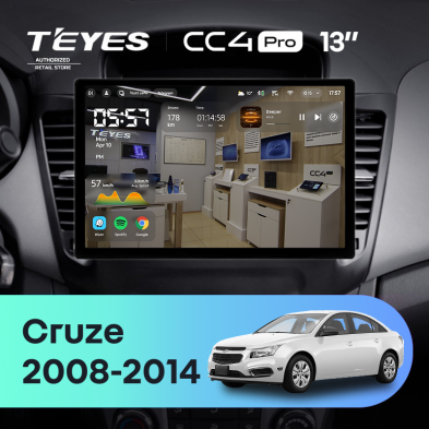 Штатная магнитола Teyes CC4 Pro 8/128 Chevrolet Cruze J300 (2008-2014) (13&quot;)