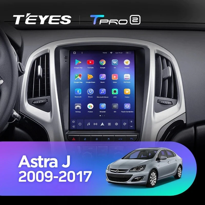 Штатная магнитола Tesla style Teyes TPRO 2 6/128 Opel Astra J (2009-2017) F1