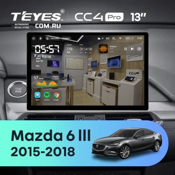 Штатная магнитола Teyes CC4 Pro 8/128 Mazda 6 GJ GL (2015-2018) Тип-A (0din) (13")