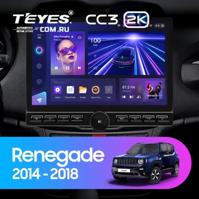Штатная магнитола Teyes CC3 2K 6/128 Jeep Renegade (2014-2018) (13&quot; с кнопками)