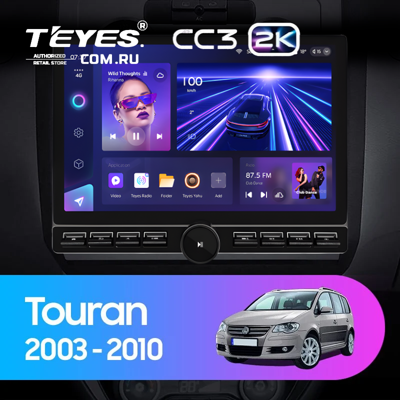 Штатная магнитола Teyes CC3 2K 6/128 Volkswagen Touran 1 (2003-2010) F2 (13&quot; с кнопками)