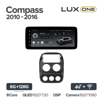Штатная магнитола Teyes LUX ONE 360 6/128 Jeep Compass MK (2010-2016)