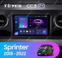 Штатная магнитола Teyes CC3 2K 360 6/128 Mercedes-Benz Sprinter (2018-2022)
