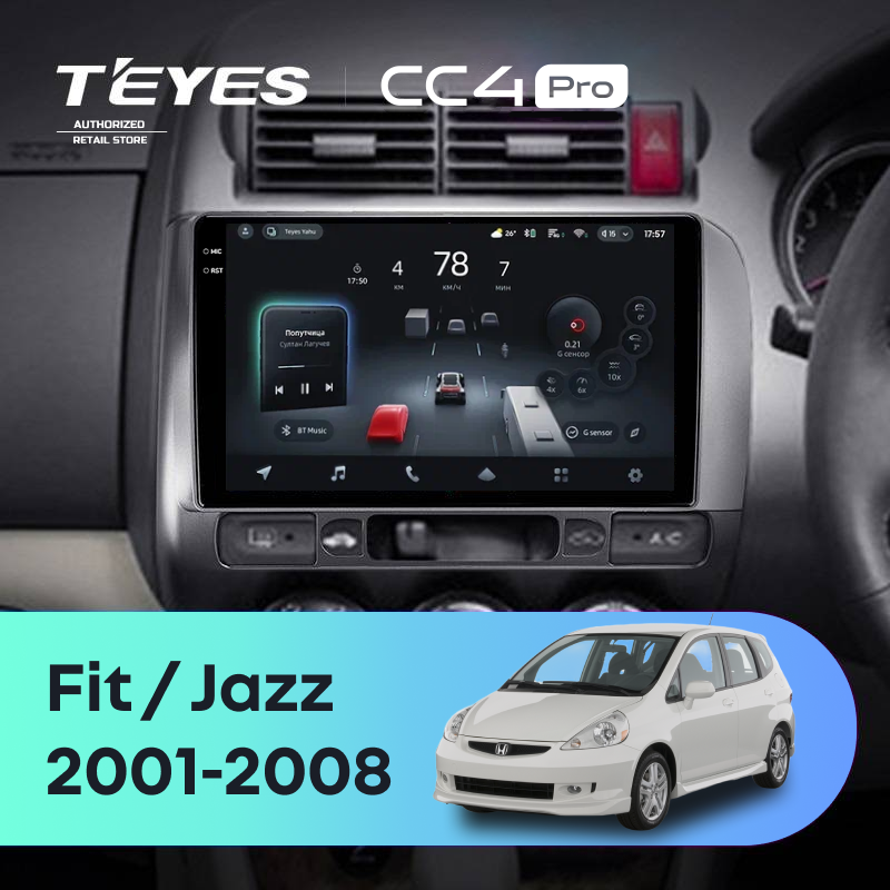 Штатная магнитола Teyes CC4 Pro 12/256 Honda Fit GD (2001-2008) Правый руль