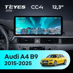 Штатная магнитола Teyes CC4 12.3" 8/128 Audi A4 B9 (2015-2025)