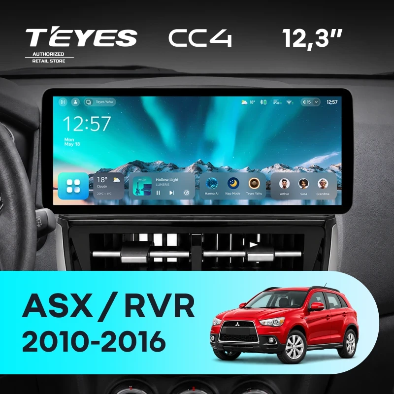 Штатная магнитола Teyes CC4 12.3" 6/64 Mitsubishi RVR (2010-2016) (авто с Rockford)