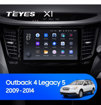 Штатная магнитола Teyes X1 4G 2/32 Subaru Outback 4 BR (2009-2014) Правый руль