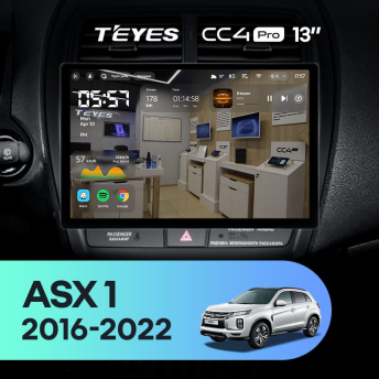 Штатная магнитола Teyes CC4 Pro 8/128 Mitsubishi ASX (2016-2022) Тип-B (13")