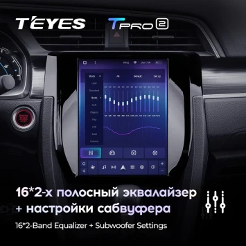 Штатная магнитола Tesla style Teyes TPRO 2 4/64 Honda Civic 10 FC FK (2015-2020)