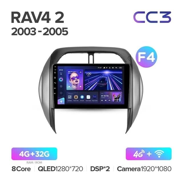 Штатная магнитола Teyes CC3 4/32 Toyota RAV4 2 CA20 CA20W XA20 (2003-2005) F4