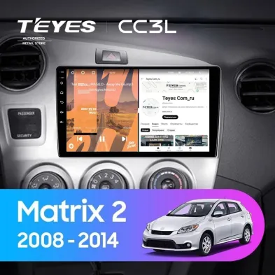 Штатная магнитола Teyes CC3L 4/64 Toyota Matrix 2 E140 (2008-2014)