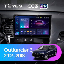 Штатная магнитола Teyes CC3 2K 6/128 Mitsubishi Outlander 3 (2012-2018) Тип-B