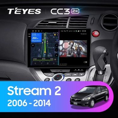Штатная магнитола Teyes CC3 2K 4/32 Honda Stream 2 (2006-2014) Правый руль