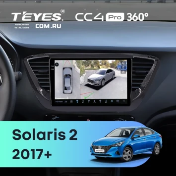 Штатная магнитола Teyes CC4 Pro 360 12/256 Hyundai Solaris 2 (2017-2020) F3 (черный глянец) Тип-A