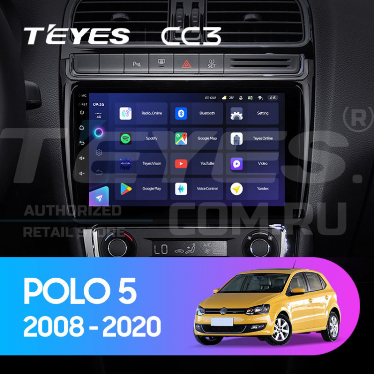 Штатная магнитола Teyes CC3 4/64 Volkswagen Polo 5 (2008-2020) купить в Москве интернет-магазине Teyes.com.ru