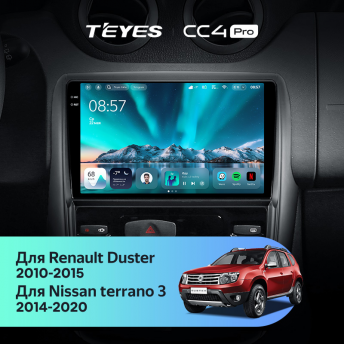 Штатная магнитола Teyes CC4 Pro 8/128 Renault Duster 1 (2010-2015)