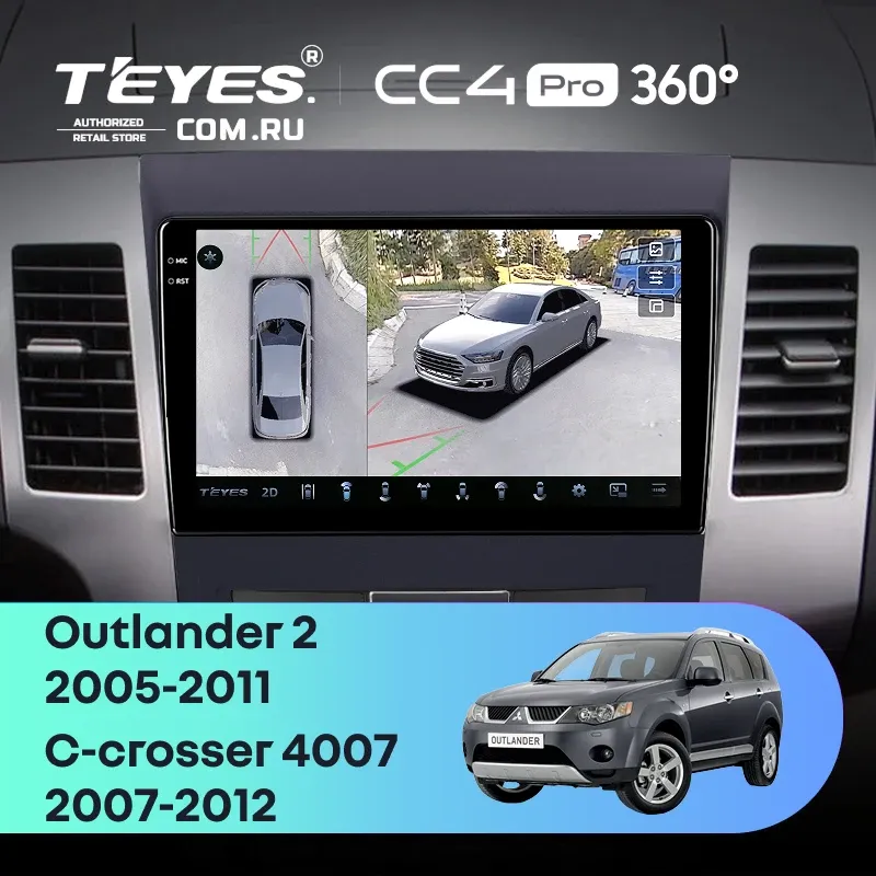 Штатная магнитола Teyes CC4 Pro 360 8/128 Peugeot 4007 (2007-2012) Декор Тип-A