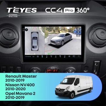 Штатная магнитола Teyes CC4 Pro 360 12/256 Nissan NV400 (2010-2020) F1