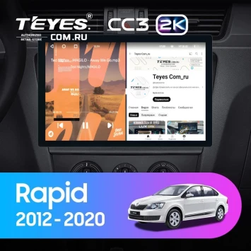 Штатная магнитола Teyes CC3 2K 6/128 Skoda Rapid NH3 NH1 (2012-2020) (11")