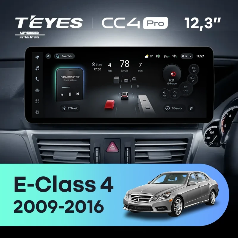 Штатная магнитола Teyes CC4 Pro 12.3" 12/256 Mercedes-Benz E-Class 4 W212 S207 A207 S212 C207 (NTG 4.0) (2009-2016) Правый руль Universal
