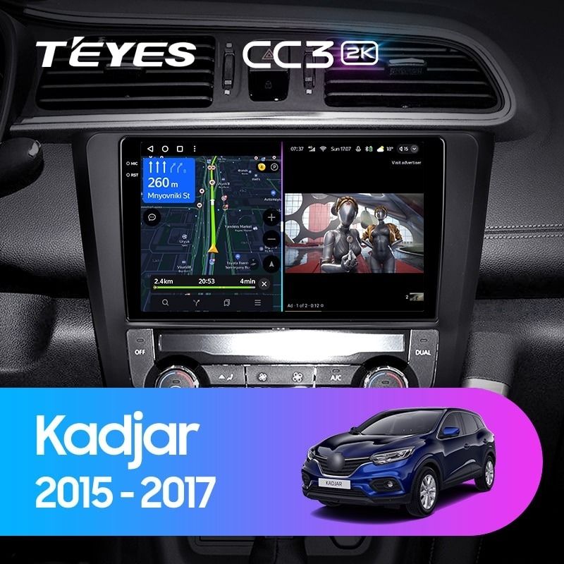 Штатная магнитола Teyes CC3 2K 6/128 Renault Kadjar (2015-2017)