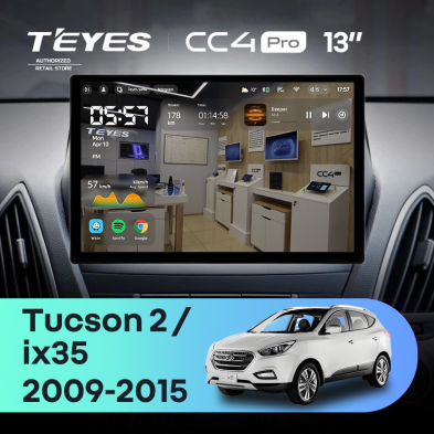 Штатная магнитола Teyes CC4 Pro 8/128 Hyundai ix35 (2009-2015) (Tucson 2) Тип-C (13&quot;)
