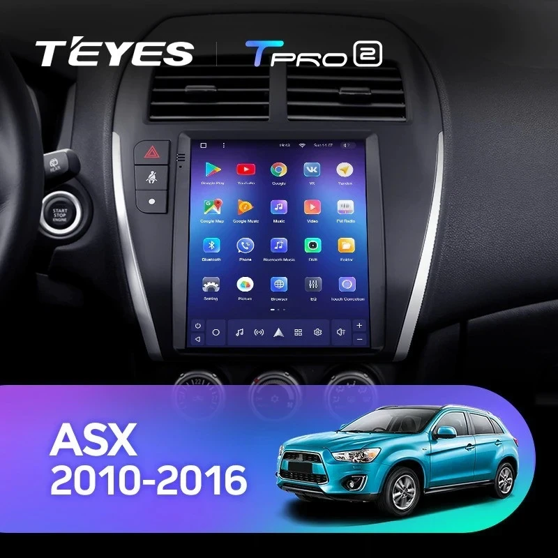 Штатная магнитола Tesla style Teyes TPRO 2 6/128 Mitsubishi ASX 1 (2010-2016) Тип-B