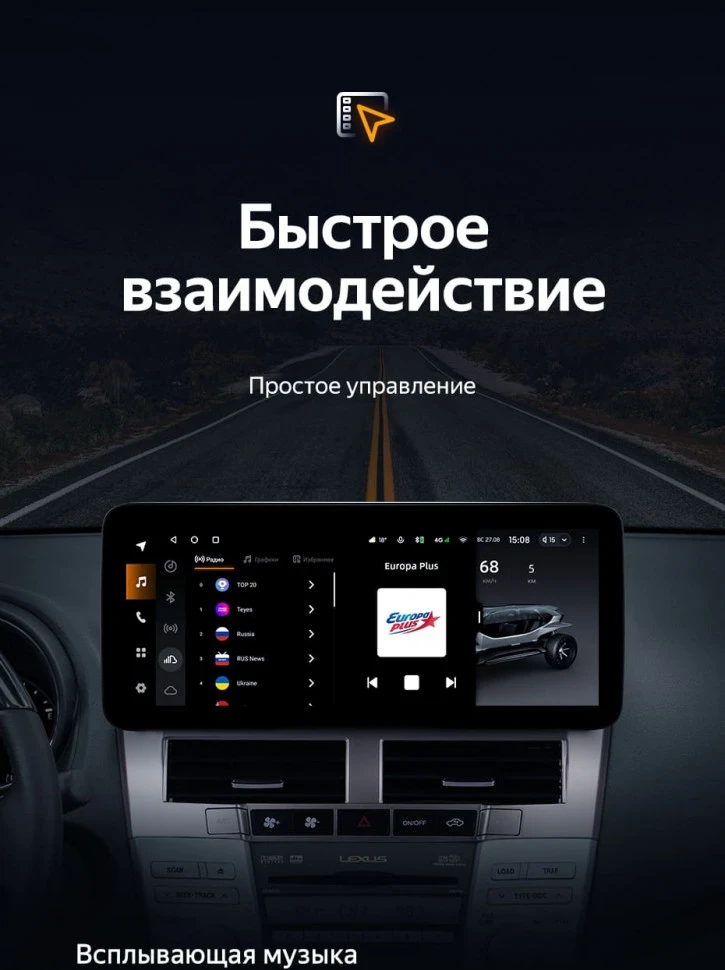 Штатная магнитола Teyes LUX ONE 4/32 Toyota Harrier XU30 (2003-2013) Тип-A