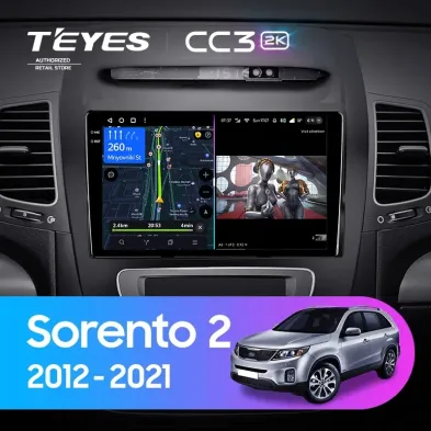 Штатная магнитола Teyes CC3 2K 4/32 Kia Sorento 2 II XM (2012-2021) F3