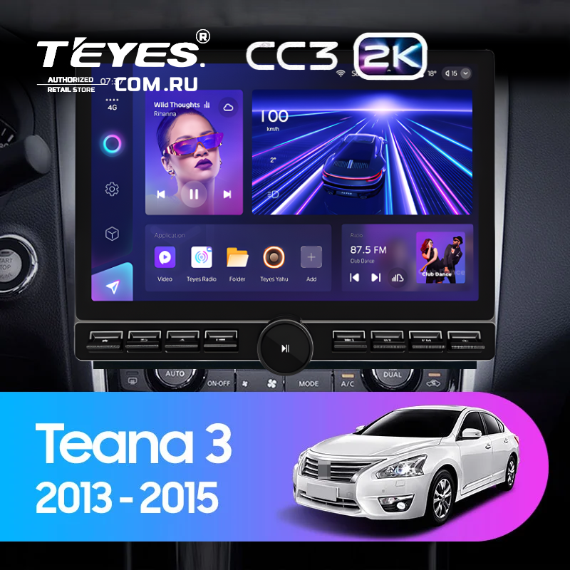 Штатная магнитола Teyes CC3 2K 6/128 Nissan Teana J33 (2013-2015) Тип-B (13&quot; с кнопками)