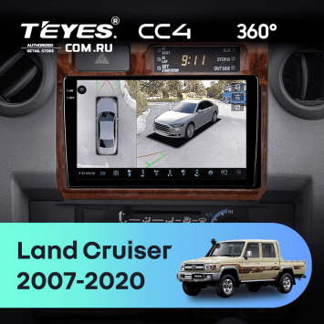 Штатная магнитола Teyes CC4 360 8/128 Toyota Land Cruiser 70 Series LC 79 (2007-2020) (Дерево)