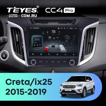 Штатная магнитола Teyes CC4 Pro 8/128 Hyundai Creta 1 (2015-2019) с кнопками