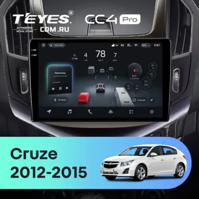 Штатная магнитола Teyes CC4 Pro 8/128 Chevrolet Cruze J300 J308 (2012-2015) F2 (черная)