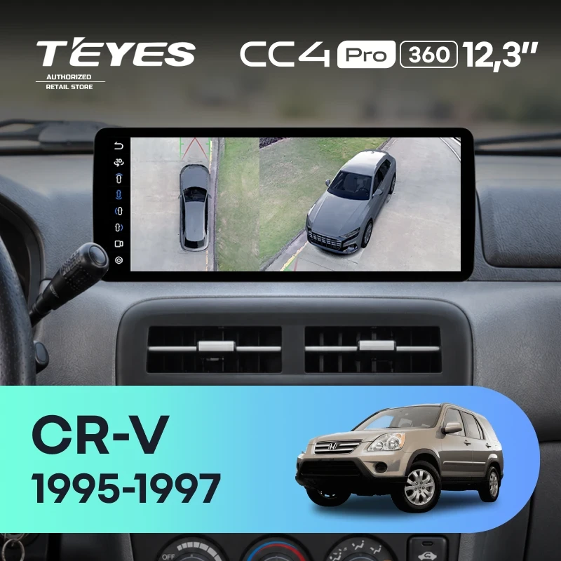 Штатная магнитола Teyes CC4 Pro 12.3" 360 12/256 Honda CR-V (1995-1997)