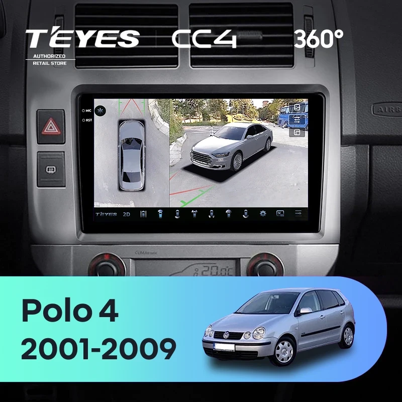 Штатная магнитола Teyes CC4 360 6/64 Volkswagen Polo Mk4 (2001-2009) F2