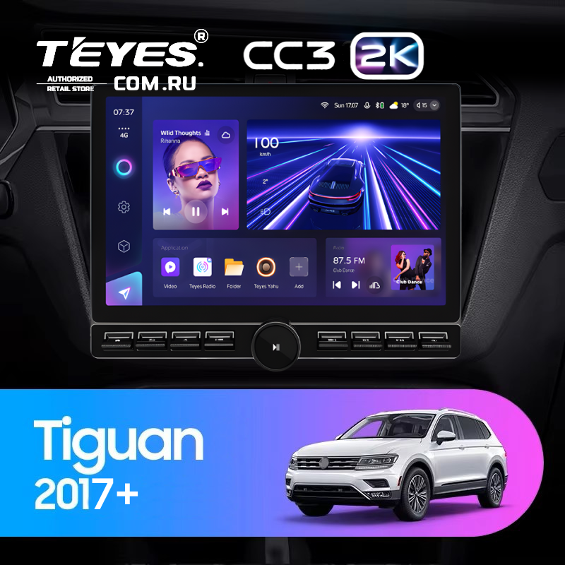 Штатная магнитола Teyes CC3 2K 6/128 Volkswagen Tiguan 2017+ (13&quot; с кнопками)