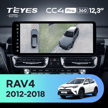 Штатная магнитола Teyes CC4 Pro 12.3" 360 12/256 Toyota RAV4 XA40 (2012-2018) F2