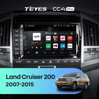 Штатная магнитола Teyes CC4 Pro 12/256 Toyota Land Cruiser 11 200 (2007-2015) F2 Тип-C