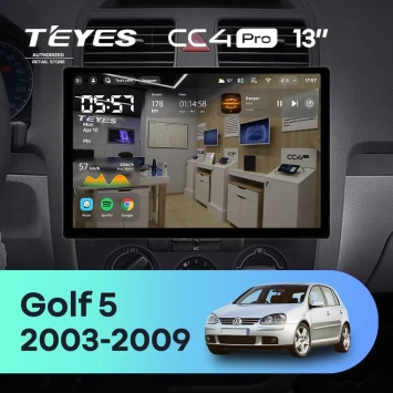 Штатная магнитола Teyes CC4 Pro 8/128 Volkswagen Golf 5 (2003-2009) F2 (13")