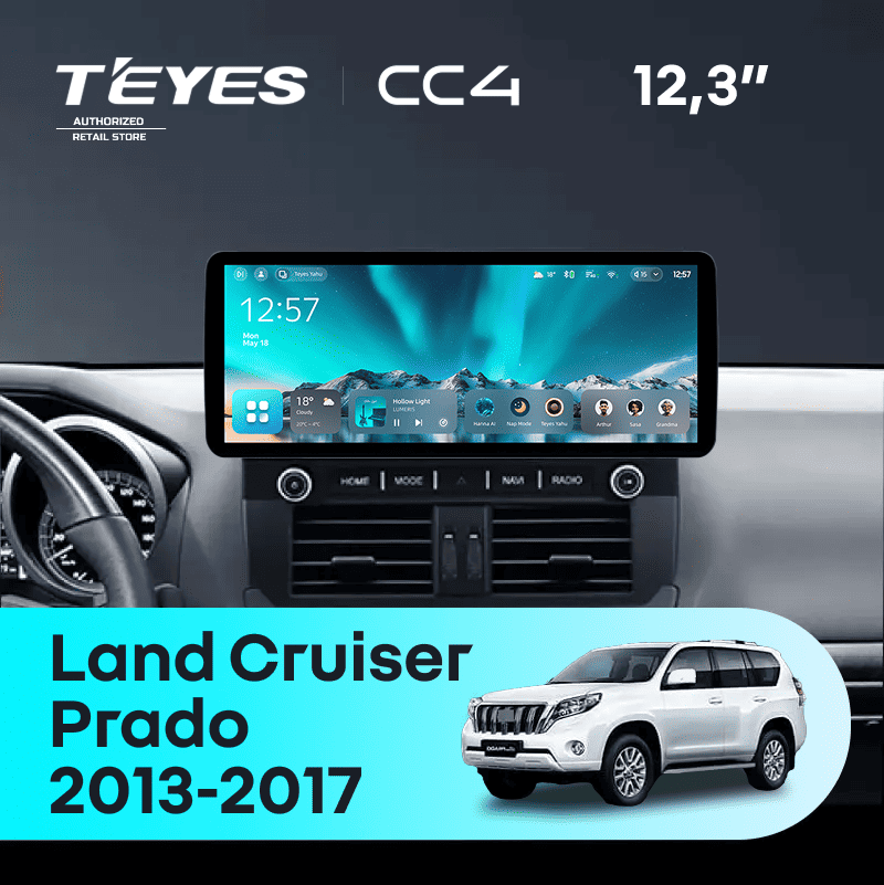Штатная магнитола Teyes CC4 12.3" 6/64 Toyota Land Cruiser Prado 150 (2013-2017) F2
