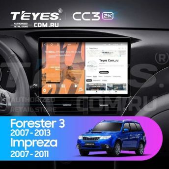 Штатная магнитола Teyes CC3 2K 360 6/128 Subaru Forester 3 SH (2007-2013) (13")