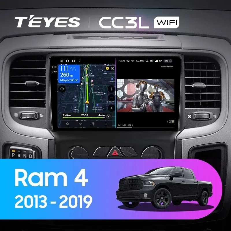 Штатная магнитола Teyes CC3L WiFi 2/32 Dodge Ram 4 DJ DS (2013-2019) F3