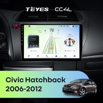 Штатная магнитола Teyes CC4L 6/64 с DTS Honda Civic Hatchback (2006-2012)